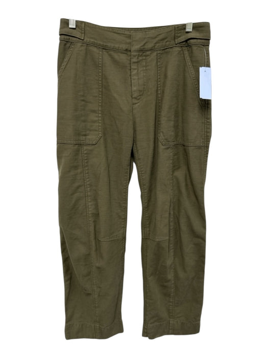 Rag & Bone Size 0 Olive Green Cotton Adjustable Waist Straight Leg Crop Pants Olive Green / 0