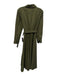 Derek Lam Size 2 Army Green Polyester Blend Long Sleeve Pleated Midi Dress Army Green / 2
