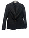 Ann Mashburn Size 2 Black Cotton Canvas Tortoise Shell Button Pockets Jacket Black / 2