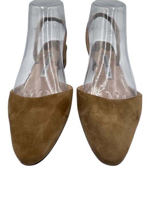 Manolo Blahnik Shoe Size 36.5 Taupe Brown Suede Almond Toe Slingback Pumps Taupe Brown / 36.5