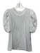 A.L.C. Size S White Cotton Short Puff Sleeve Round Neck Top White / S