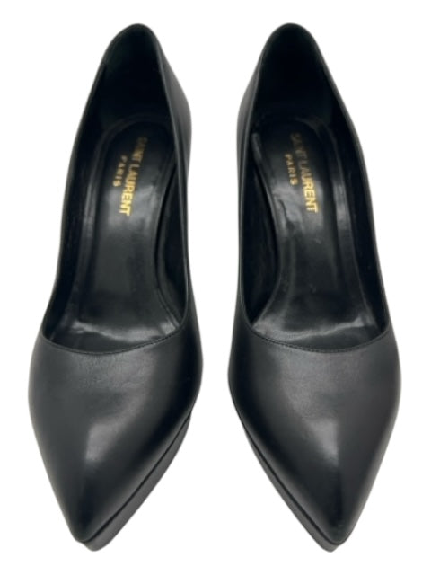 Saint Laurent Shoe Size 36 Black Leather Pointed Toe Stiletto Platform Pumps Black / 36
