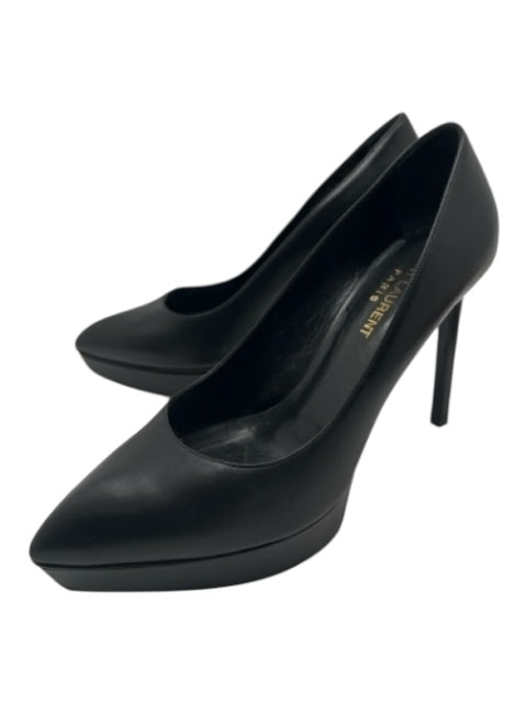 Saint Laurent Shoe Size 36 Black Leather Pointed Toe Stiletto Platform Pumps Black / 36