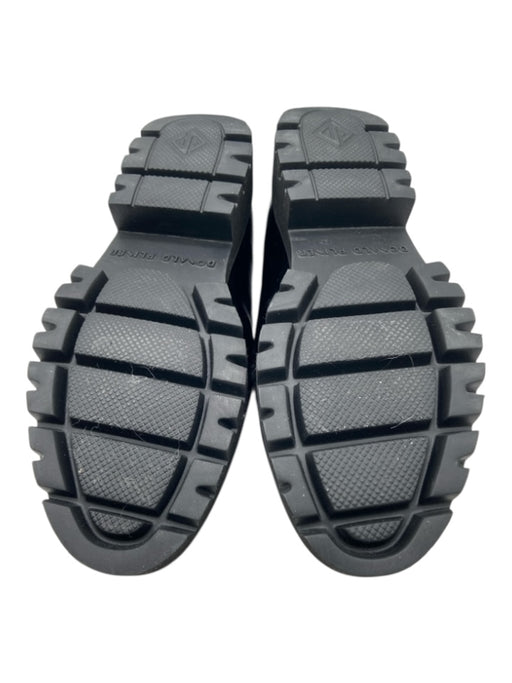 Donald Pliner Shoe Size 5.5 Black Faux Leather Shiny Slip On Lug Sole Loafers Black / 5.5