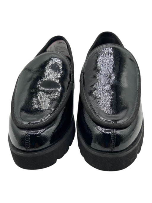 Donald Pliner Shoe Size 5.5 Black Faux Leather Shiny Slip On Lug Sole Loafers Black / 5.5
