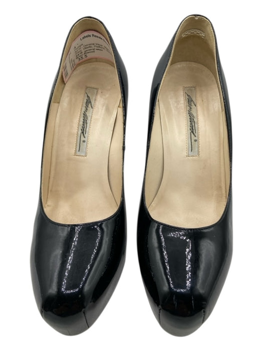 Brian Atwood Shoe Size 35.5 Black Leather Shiny Stiletto Platform Pumps Black / 35.5