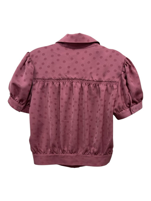 Favorite Daughter Size M Mauve Pink Polyester Polka Dots Short Puff Sleeve Top Mauve Pink / M