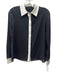 Alice + Olivia Classics Size S Black & White Silk Blend Sheer Long Sleeve Top Black & White / S