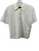 Theory Size M Cream White Linen Blend Ribbed Knit Short Sleeve Polo Top Cream White / M