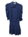 Ramy Brook Size XS Navy Blue Polyester 1/2 Puff Sleeve 1/2 Button Dress Navy Blue / XS