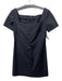 Theory Size 4 Black Nylon Blend Cap Sleeve Square Neck Mini Dress Black / 4