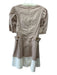 Shoshanna Size 2 Beige Pink & White Cotton Blend Short Puff Sleeve Dress Beige Pink & White / 2