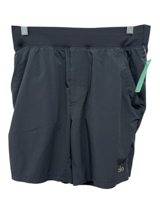 Alo Size S Black Polyester Blend Elastic & Drawstring Waist Pocketed Shorts Black / S