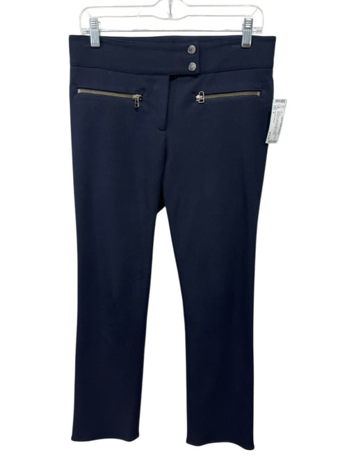 Veronica Beard Size 4 Navy Blue Polyester Blend Zipper Pockets Button Tab Pants Navy Blue / 4