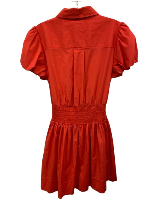 Ramy Brook Size S Red Shirred Waist Tie Waist Button Down Mini Dress Red / S