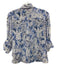 Cinq a Sept Size S Mixed Blues Rayon Blend Semi Sheer Floral Button Down Top Mixed Blues / S