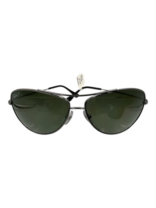 Ray Ban Silver & Black Metal Wire Frame Aviator Sunglasses Silver & Black