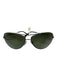 Ray Ban Silver & Black Metal Wire Frame Aviator Sunglasses Silver & Black