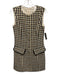 Shoshanna Size 2 Black, Brown, Beige Wool Blend Sleeveless Houndstooth Dress Black, Brown, Beige / 2