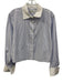 Frame Size Small White & Blue Cotton Long Sleeve Striped Button Front Top White & Blue / Small