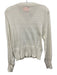 Wispr Size Small Cream White Cotton Blend Long Sleeve Open Knit V Neck Sweater Cream White / Small