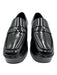 Larroude Shoe Size 5.5 Black Leather Upper Square Toe Logo Penny Loafer Loafers Black / 5.5
