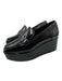 Larroude Shoe Size 5.5 Black Leather Upper Square Toe Logo Penny Loafer Loafers Black / 5.5