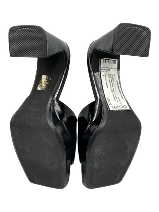 Jeffrey Campbell Shoe Size 5 Black Manmade Material Square Toe Patent Sandals Black / 5