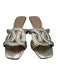 Jack Rogers Shoe Size 5.5 Silver Tone Leather Upper Square Toe Cut Outs Sandals Silver Tone / 5.5