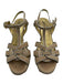 Yves Saint Laurent Shoe Size 35 Gold & Beige Leather Shimmer Stiletto Sandals Gold & Beige / 35