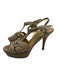 Yves Saint Laurent Shoe Size 35 Gold & Beige Leather Shimmer Stiletto Sandals Gold & Beige / 35