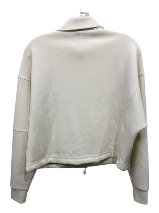 Sweaty Betty Size 4 Cream Polyester & Modal 1/2 Zip Cropped Sweatshirt Cream / 4