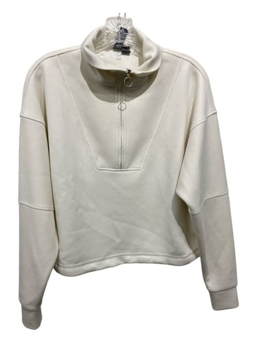 Sweaty Betty Size 4 Cream Polyester & Modal 1/2 Zip Cropped Sweatshirt Cream / 4