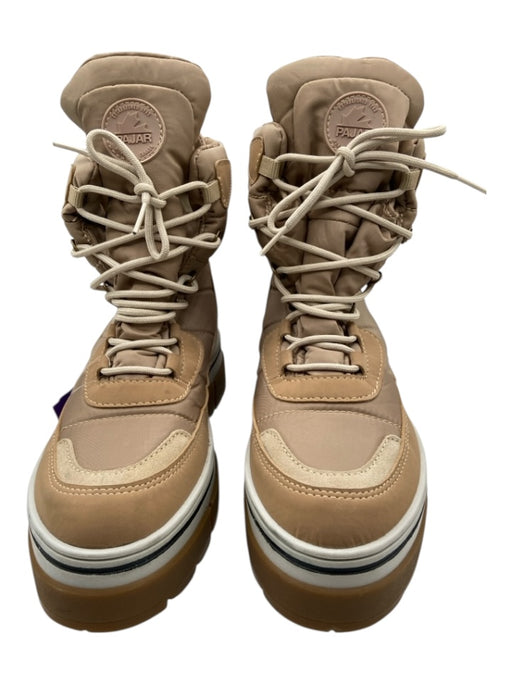 Pajar Shoe Size 9/9.5 Beige & Tan Synthetic & Suede Lug Sole color block Boots Beige & Tan / 9/9.5