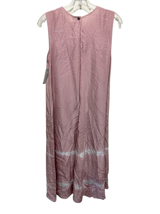 Pomandere Size 1 Light Pink Cotton Silk Sleeveless Tie Dye Paneled Maxi Dress Light Pink / 1