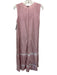 Pomandere Size 1 Light Pink Cotton Silk Sleeveless Tie Dye Paneled Maxi Dress Light Pink / 1