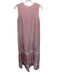 Pomandere Size 1 Light Pink Cotton Silk Sleeveless Tie Dye Paneled Maxi Dress Light Pink / 1