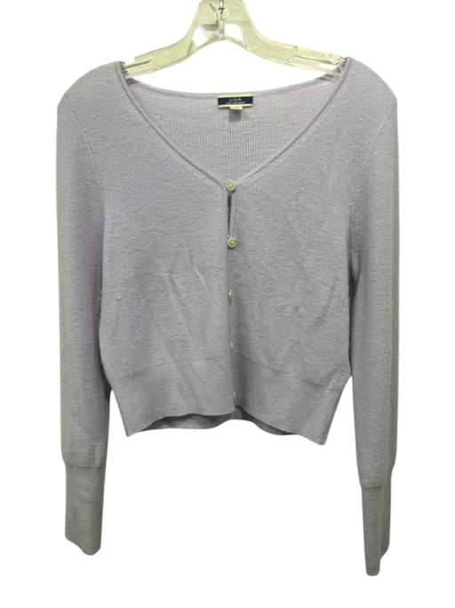 J. Crew Size M Lavender Cashmere Rib Knit Button Up Ribbed Cuffs Cardigan Lavender / M