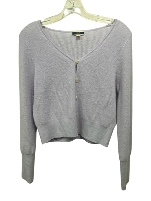 J. Crew Size M Lavender Cashmere Rib Knit Button Up Ribbed Cuffs Cardigan Lavender / M
