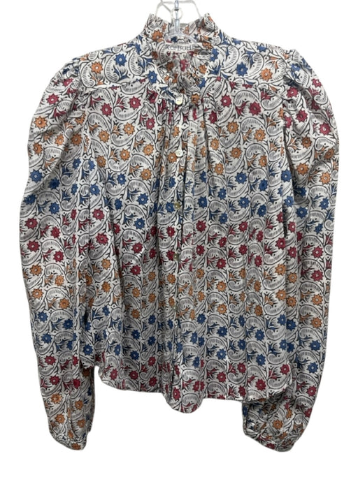 Alix of Bohemia Size S Blue, Yellow & Multi Tencel Long Sleeve Floral Top Blue, Yellow & Multi / S