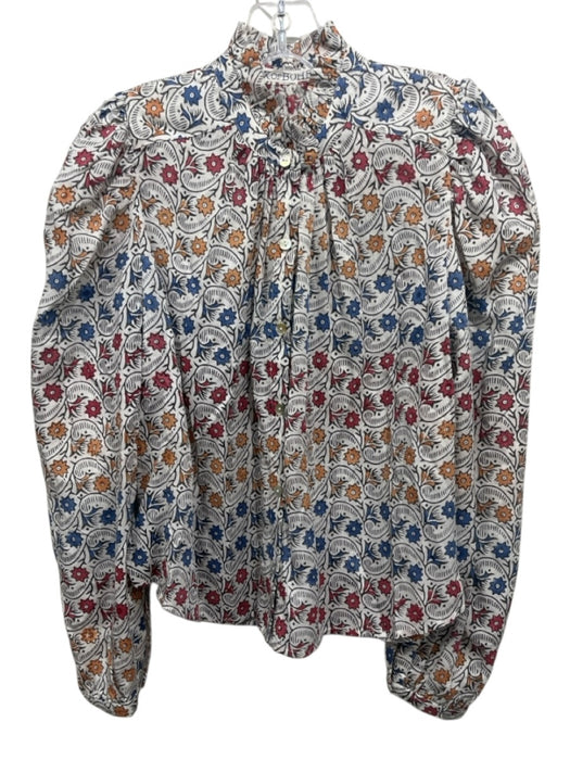 Alix of Bohemia Size S Blue, Yellow & Multi Tencel Long Sleeve Floral Top Blue, Yellow & Multi / S
