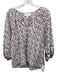 Cleobella Size S Lavender, Orange & Multi Cotton Long Sleeve Abstract Print Top Lavender, Orange & Multi / S