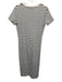 Tanya Taylor Size S Ivory & Black Cotton Blend Striped Cap Sleeve Leg Slit Dress Ivory & Black / S