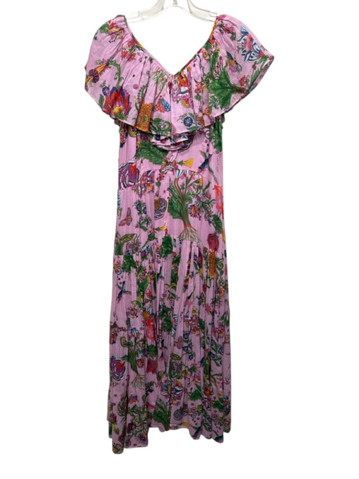 Banjanan Size M Pink & Multi Cotton floral print Sleeveless Zip Back Maxi Dress Pink & Multi / M