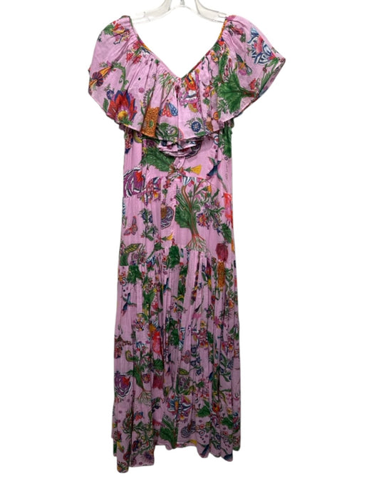 Banjanan Size M Pink & Multi Cotton floral print Sleeveless Zip Back Maxi Dress Pink & Multi / M