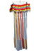 LemLem Size M White & Multi Cotton Blend Off Shoulder Elastic Waist Maxi Dress White & Multi / M