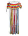 LemLem Size M White & Multi Cotton Blend Off Shoulder Elastic Waist Maxi Dress White & Multi / M