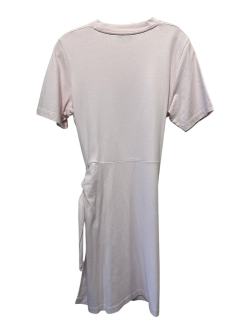 Vince Size S Pink Cotton Wrap Short Sleeve Below Knee Dress Pink / S