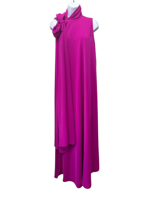 EVE Black Halo Size M Pink Polyester Tie Neck Sleeveless Side Slit Gown Pink / M