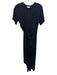A.L.C. Size M Black Modal Blend Short Sleeve Gathered Side Maxi Dress Black / M